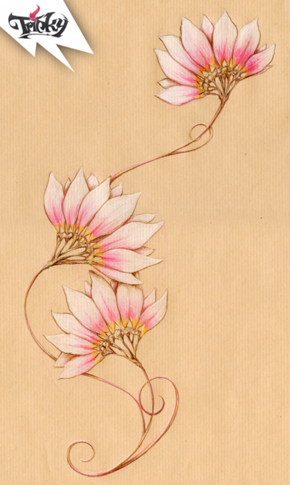 Tropical Flower Pattern Drawing