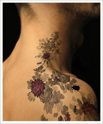 boho tramp stamp flower temporary tattoo back tattoos for guys | eBay