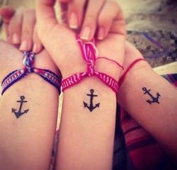 Best friends wrist anchor tattoos
