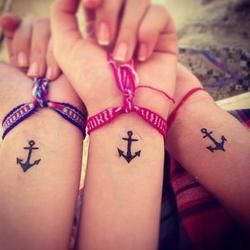 Best friends wrist anchor tattoos