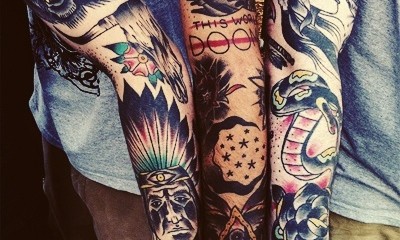Bunch of guys sleeve tattoos
