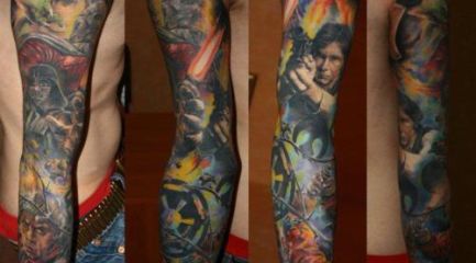 Star wars full sleeve tattoo