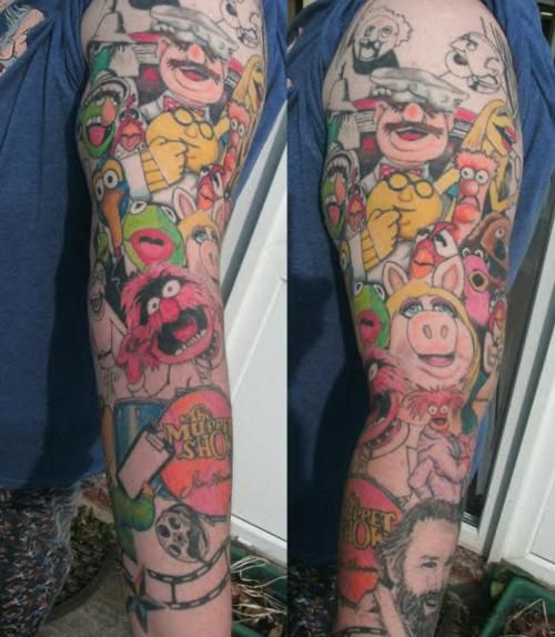 The Muppet Show full sleeve tattoo