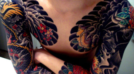 Two full sleeves w/ japanese waves, dragon, and flowers