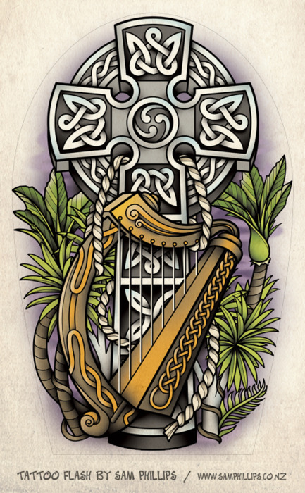 12 Enchanting Harp Tattoos  Tattoodo