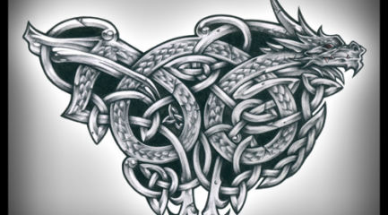 Celtic knot dragon tattoo design