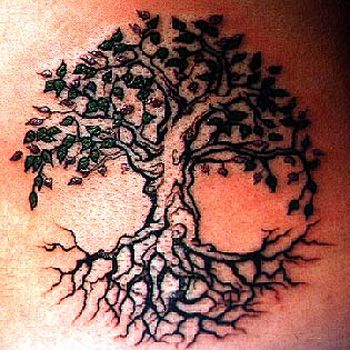 Cool and colorful Celtic tree of life tattoo