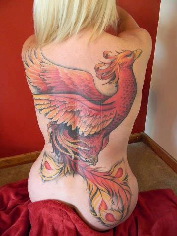 small Phoenix tattoo for chest