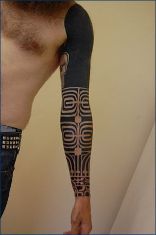 Guys full sleeve with Polynesian design