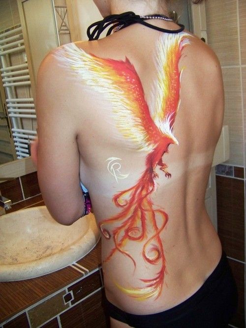 Girl phoenix tattoo