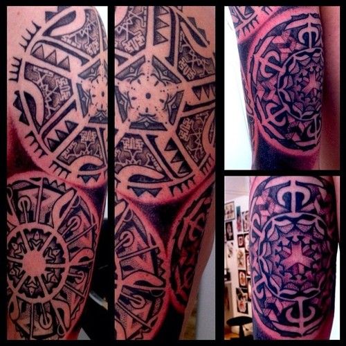 Polynesian circle tattoos