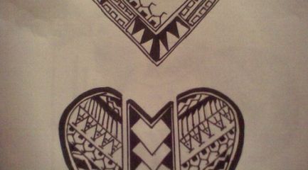Polynesian tribal heart tattoo designs